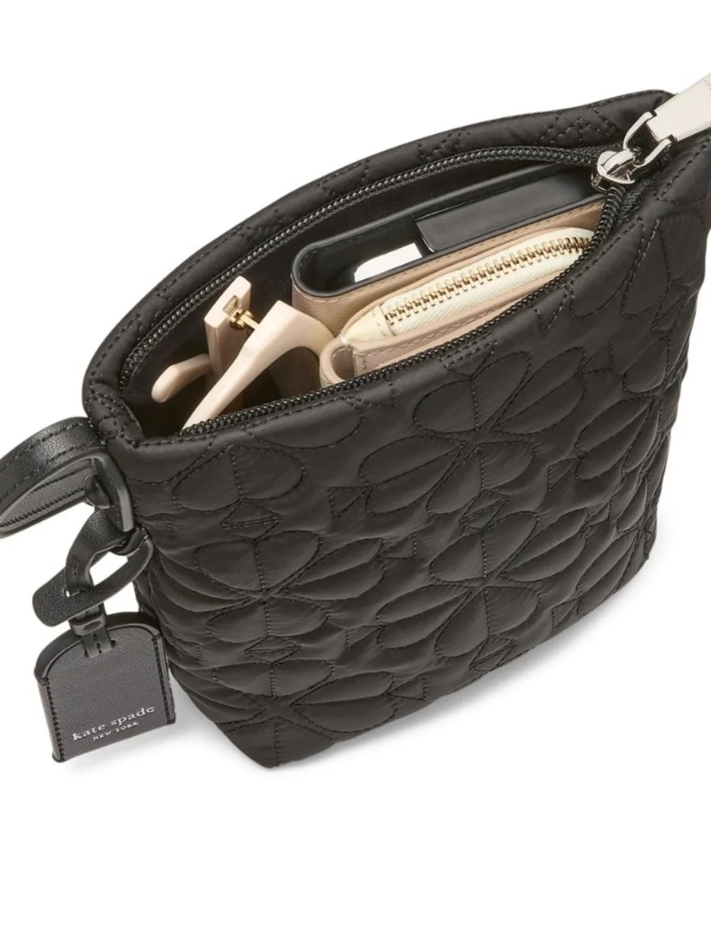 Kate Spade Tilly Quilted small Crossbody Bag, black, new